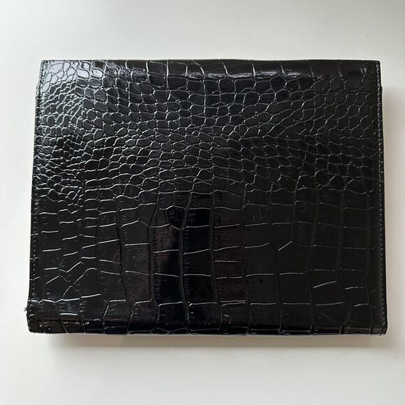 Disney Parks Black Mickey Alligator Croc Embossed Tablet Ipad Case Clutch - Picture 4 of 6